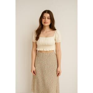 Coldwater Creek Womens Skirt Small Reversible Maxi Cottage Dainty Romantic VTG